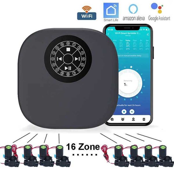 16 Zone WIFI Smart Garden Irrigation Controller Watering Timer 16-way Irrigation Water Solenoid Valve Programmable Drip SystemXJ241220