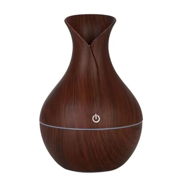 Essential Oil Diffuser& Humidifier 130ml Wood Grain Aroma Diffuser Waterless Auto Shut Off Aromatherapy Cool Mist Humidifier with 7 Colors N