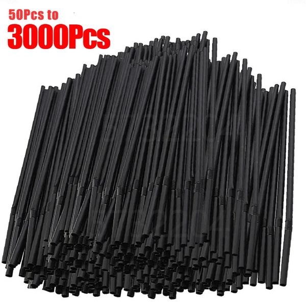 503000pcs Multi Color Beben Rietjes Milk Tea Bar Party Wedding Kitchen Acessórios para casa Bebidas Black Straw atacado 241209