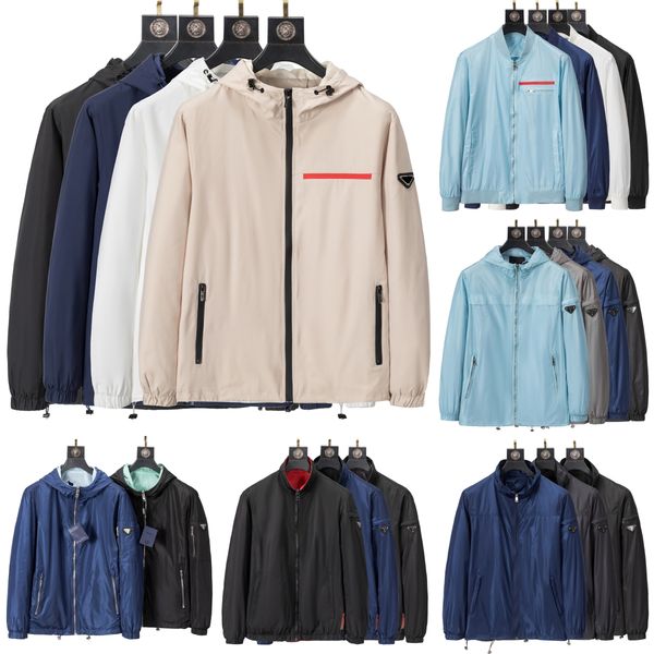 Top Designer Brand Men&#039;s Jackets Fashion Casual Hooded Jackets High Quality Outerwear Stand Collar Coats Tops Hoodies Coats Triangle Ba