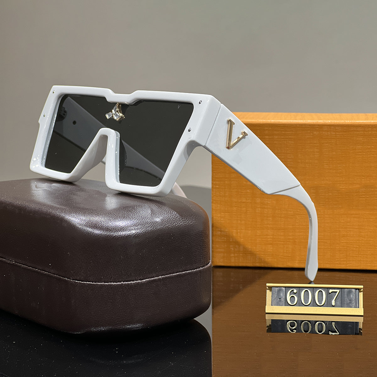 Mirror Frame Glasses Men Designer with Box Sunglasses for Women Hip Hop Classics Fashion Matching Driving Beach Sun