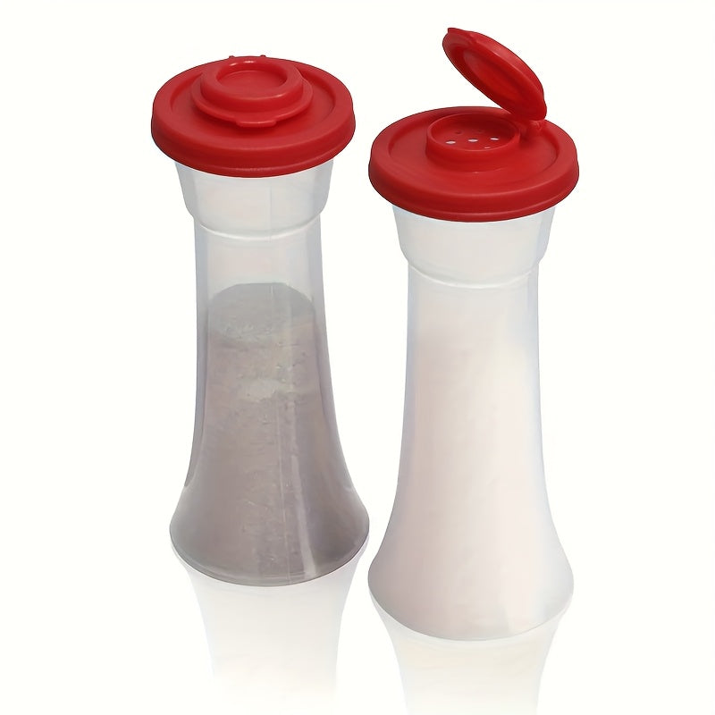 TEMU 2 X Large Salt And Pepper Shakers Moisture Salt Shakers Picnic Outdoor Kitchen Lunch Box Travel Spice Set Clear With Red Lid Plastic Airtight