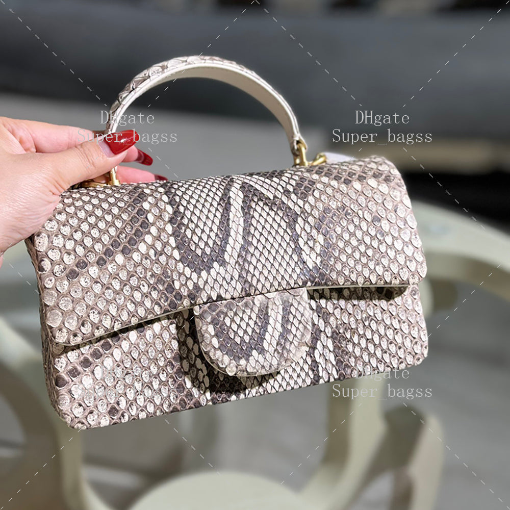Snakeskin Flap Bag Mirror Quality Crossbody Bags 20CM Designer Shoulder Bag Women Luxury Chain Bag With Box 24C06