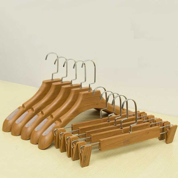 5 pieces-batch of high-end imitation wood grain coating hangers used for clothing support plastic adult coating hangers heavy-duty set hange