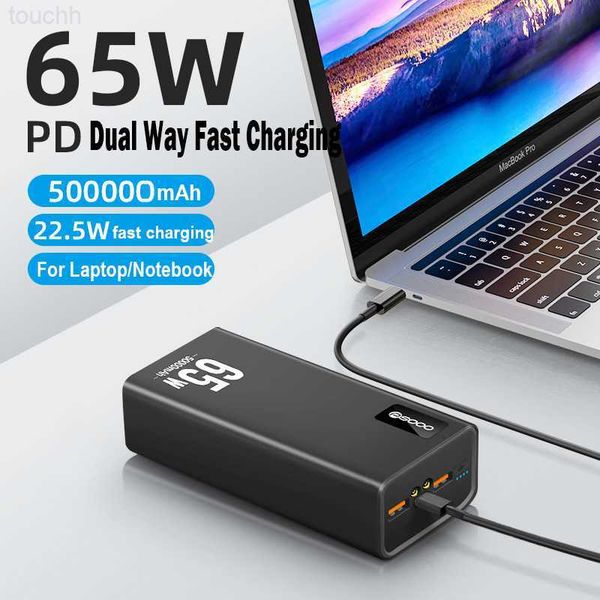 Cell Phone Power Banks Power Bank 50000mAh 65W Type C PD Two-Way Fast Charging Powerbank for iPhone 14 Xiaomi Huawei Samsung Laptop Notebook