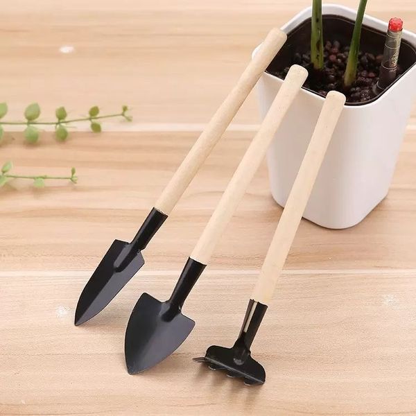 3PCS-Set Mini Garden Supplies Balcony Home-grown Potted Planting Flower Spade Shovel Rake Digging Suits Three-piece Garden Tools Wholesale