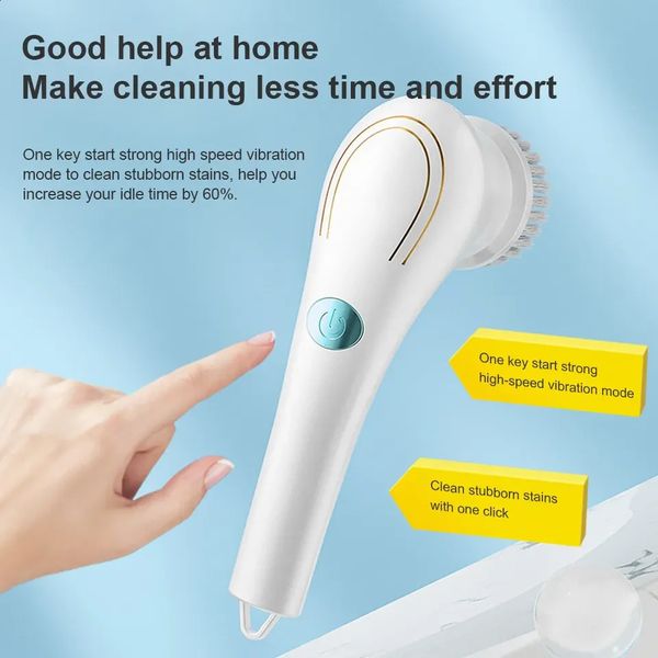 5in1 Electric Cleaning Brush Gadget Window Cleaner Bathroom Bathtub Toilet Kitchen Tool 240902