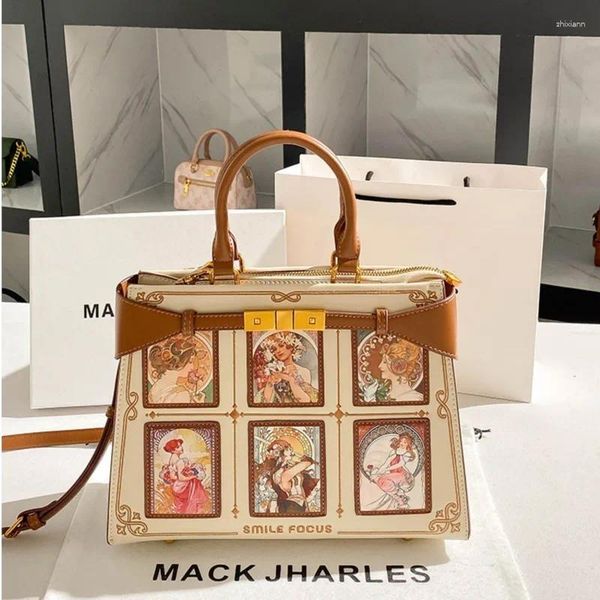 Shoulder Bags Women&#039;s Handbag With High-end Color Contrast Designer Retro Large Capacity 2024 Single Crossbody Bag