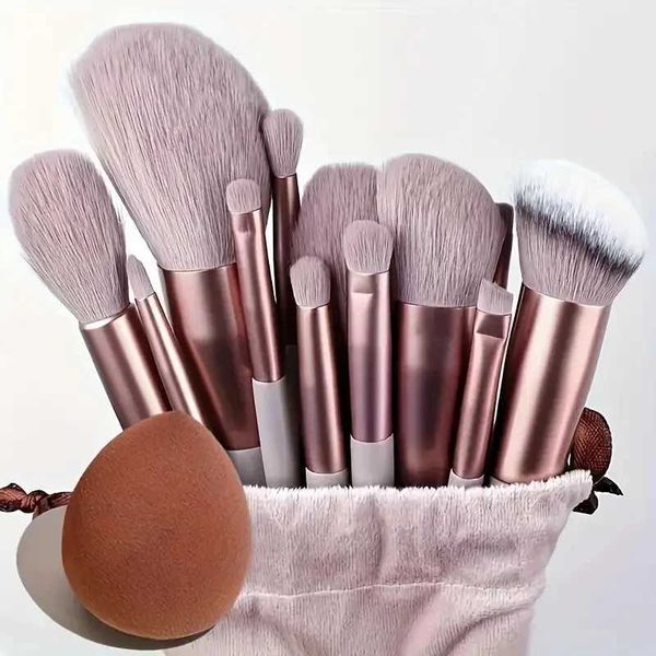 13 piece makeup brush set Soft and fluffy cosmetics foundation make-up blush powder eye shadow Kabuki mixed makeup brush beauty tool W241113