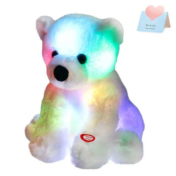 Plush Light - Up toys 25cm LED Stuffed Animals Plush Floppy Toy Cute Polar Bear Dolls Glowing Gift for Kids Christmas Birthday Festival Occa