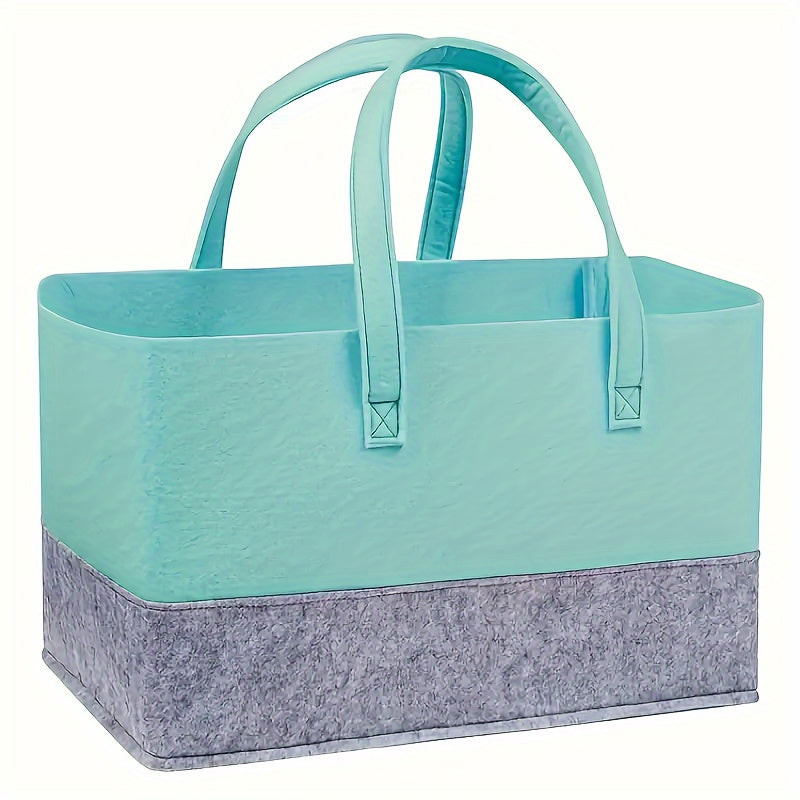 TEMU New Felt Handbag, Color-matching Large Capacity Shopping Bag, Foldable Handbag, Suitable For Storage And Organization Of Books And Miscellaneous