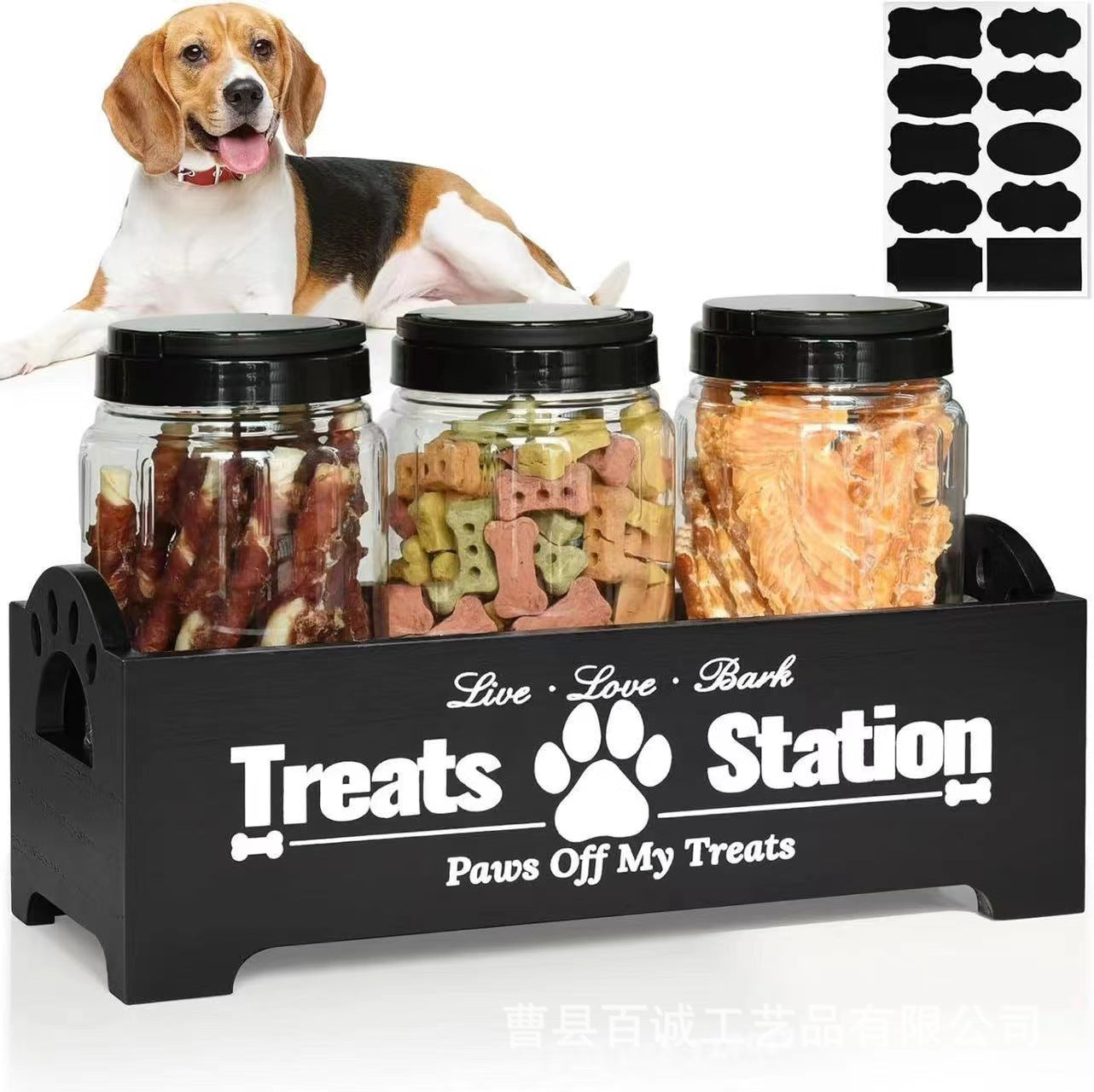 Wooden Dog Food Storage Boxes Household Pet Dog Toys Portable Sealed Storage Container Storage