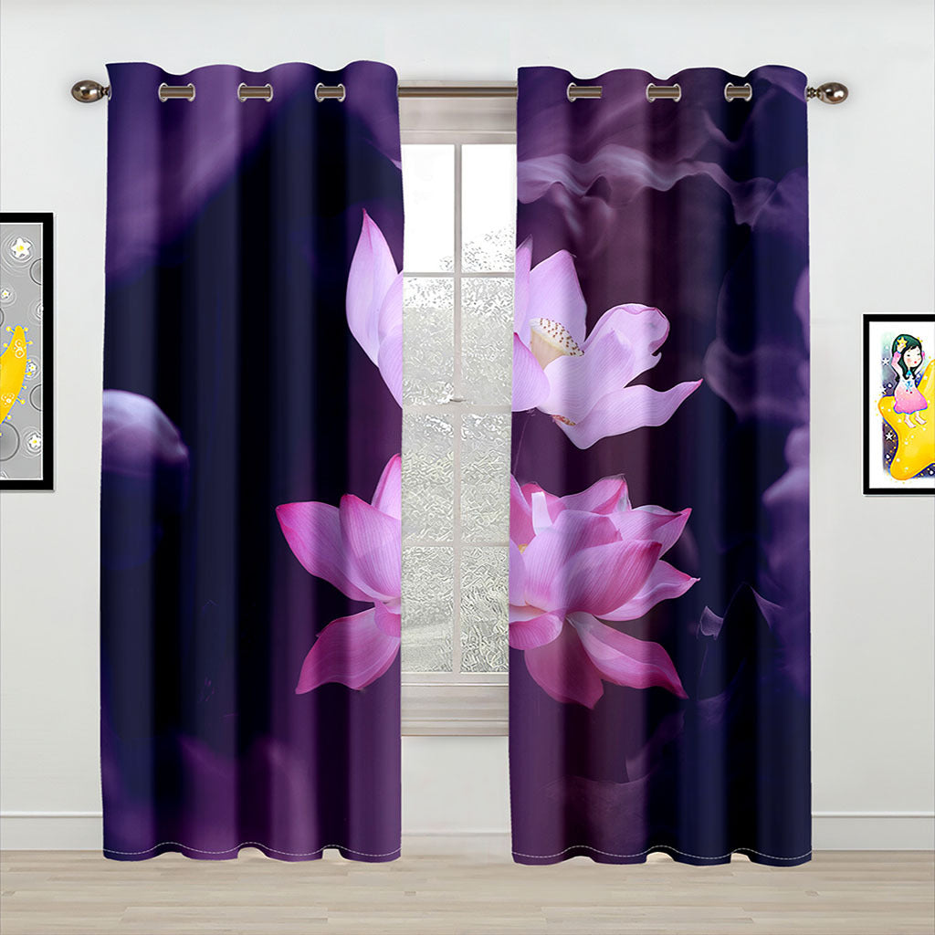 YL-37076 High-precision Customized 3D Curtain Printing Finished Landscape Wave Curtain Blackout Curtain