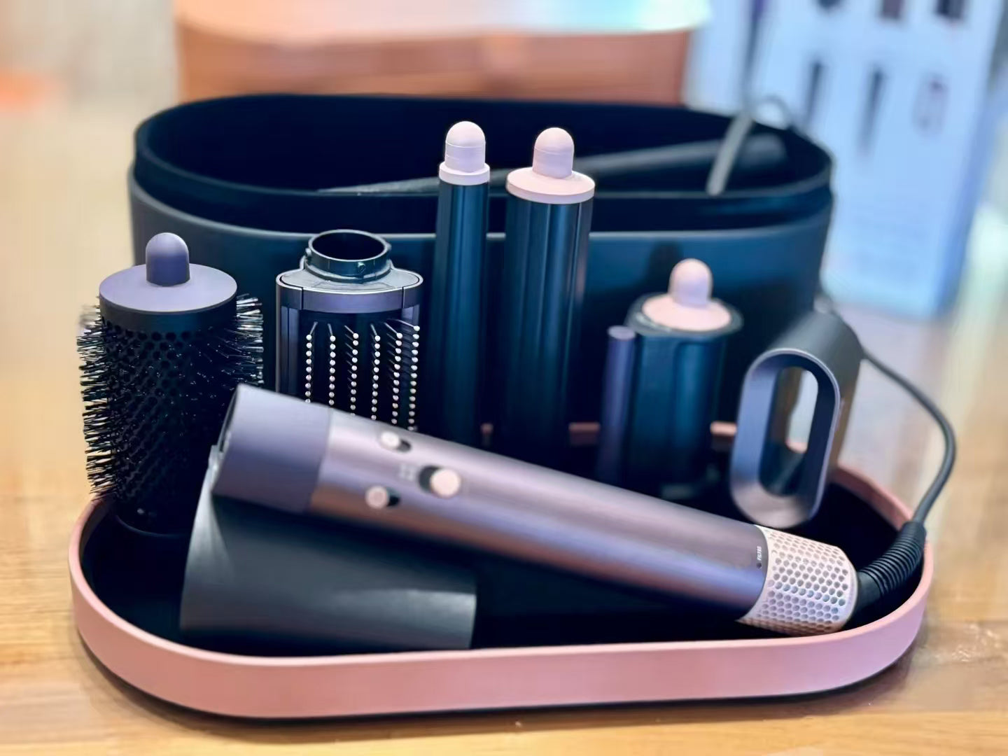 Multifunctional 7in1 Curling iron Hair dryer HS08 Negative ion styling tool Top quality Air wrap Dry wet curling iron hairdrier with gift box C25100