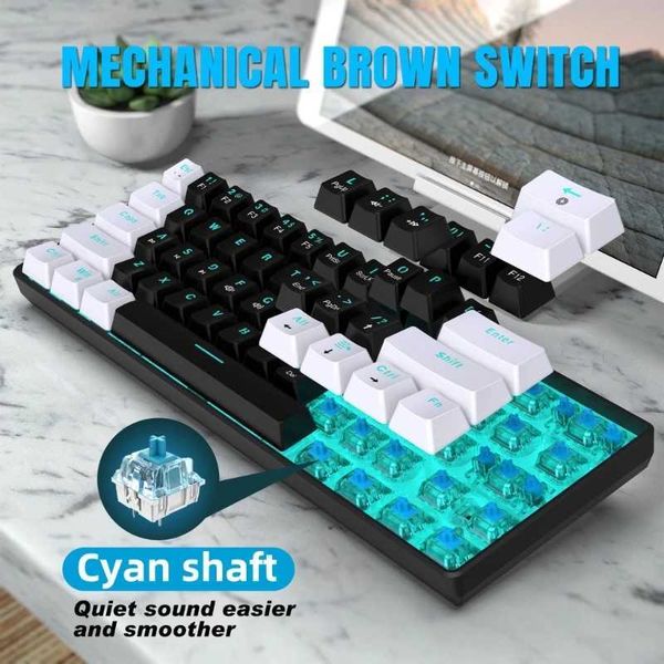 Mini Gaming Mechanical Keyboard 61 Keys RGB Wire Gaming Keyboard 60% Ergonomics Keyboards for PC Laptop Accessories DropshipM240715
