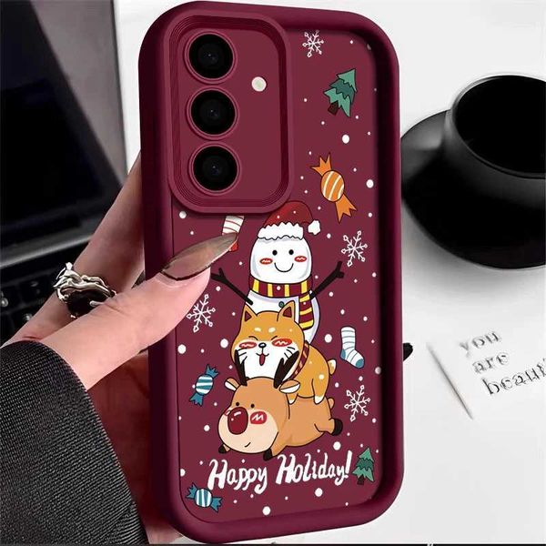 Christmas reindeer snowman soft TPU shell suitable for Galaxy S23 S24 tra S21 FE S22 A55 A54 A15 A16 A14 A35 A25 A53 5G phone covers Y241031