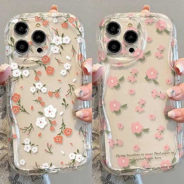 Luxury Case Phone case suitable for iPhone 16 15 Pro Max 14 11 12 13 Mini 16 Pro XR 8 7 Plus X XS SE Daisy Flowers Soft TPU Wavy Edge Case F