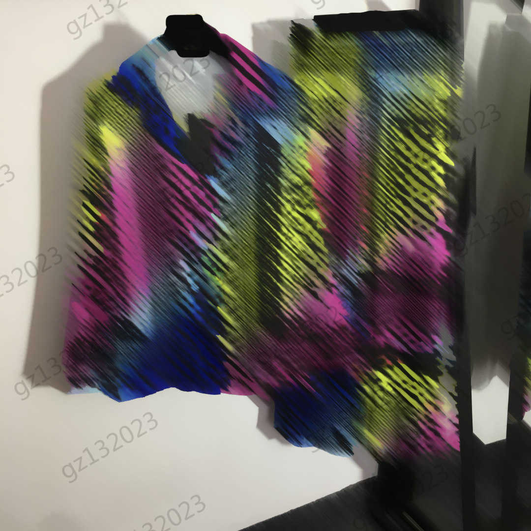 Womens Tracksuit Gradient Color Rainbow Maze Print Lapel Long Sleeve Shirt Elastic High-waisted Wide-leg Casual Pants Fashion Brand Women Clothing