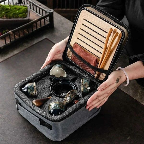 Coffee Tea Sets Swing Tea Artifact Lazy Kung Fu Tea Set Portable Xiaoyao Teapot Teaware Kitchen Dining Bar Home Garden J241205