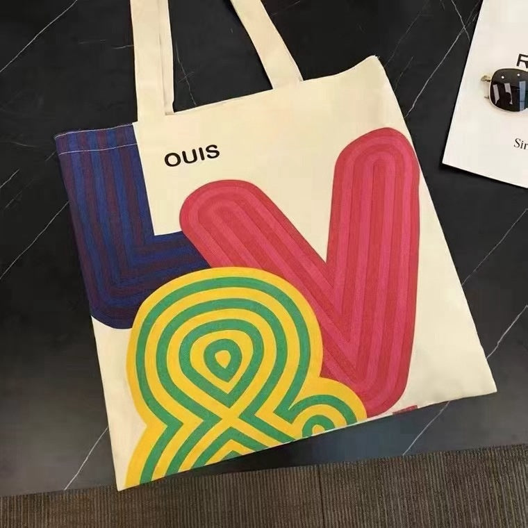 Designer model lightweight luxury handbag canvas bag canvas bag white large capacity fashion simple environmental bag handbag