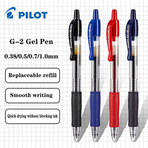 Gel Pens 12pc Japan PILOT Gel Pen BLG2 Quick Dry Ink Writing Smooth School Office Stationery 038050710mm Replaceable Refill J230306