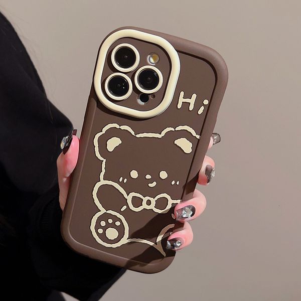 ddmygifts Autumn and Winter Plush Bear Hanging Rope 15 Phone Case 14 Promax Silicone 11 Suitable 13 Cute 12 A