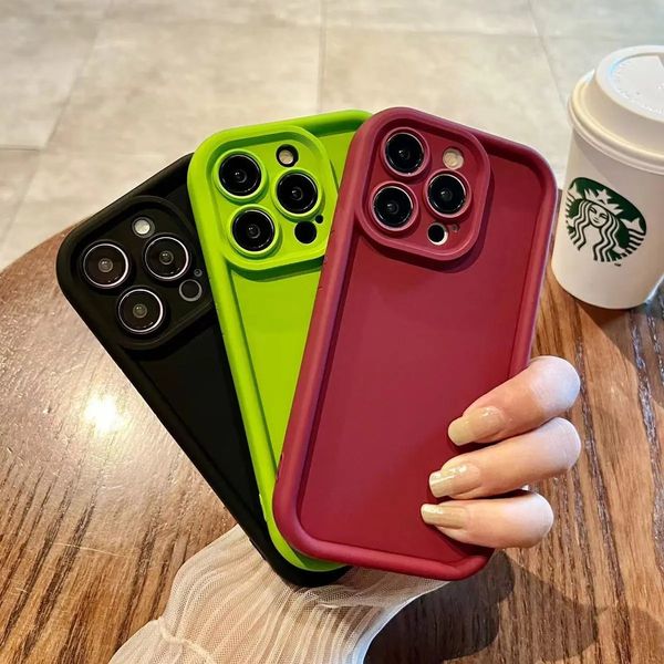 Luxury Candy Color Silicone Case For iPhone 15 14 13 12 11 Pro Max Case 15 Plus Shockproof Cover