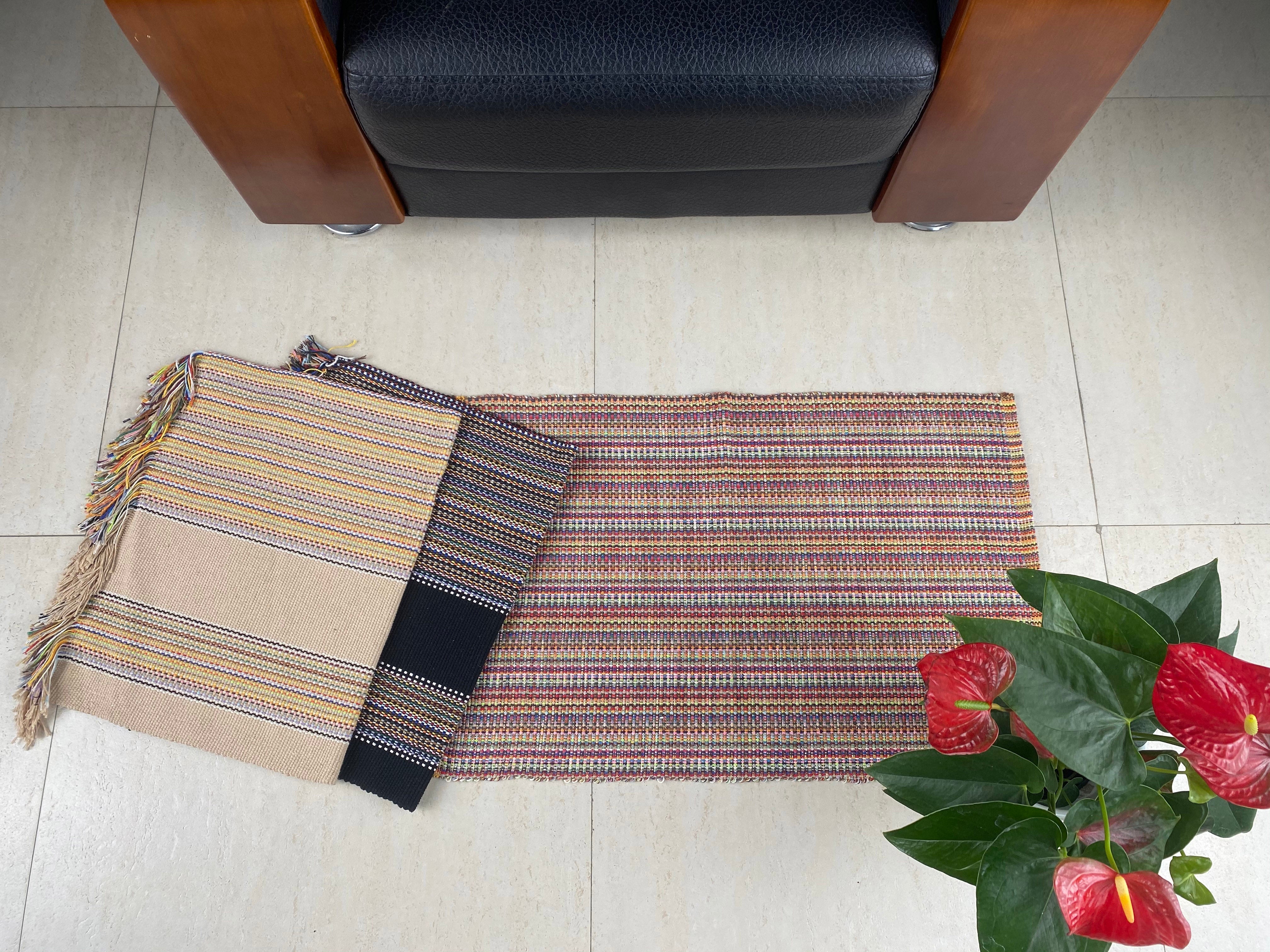 Colorful Crafted Woolen Floor Mats Soft Texture High-Absorption Design for Home Decor