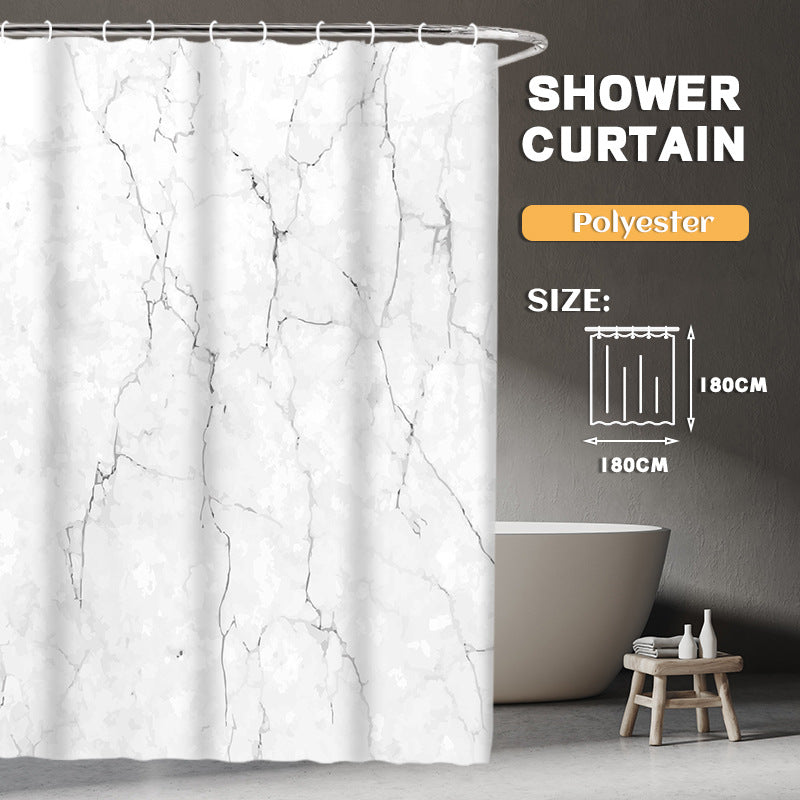 YL-36936 Manufacturers Spot Digital Printed Fabric Shower Curtain Waterproof Thickened Bathroom Partition Curtain with Hook