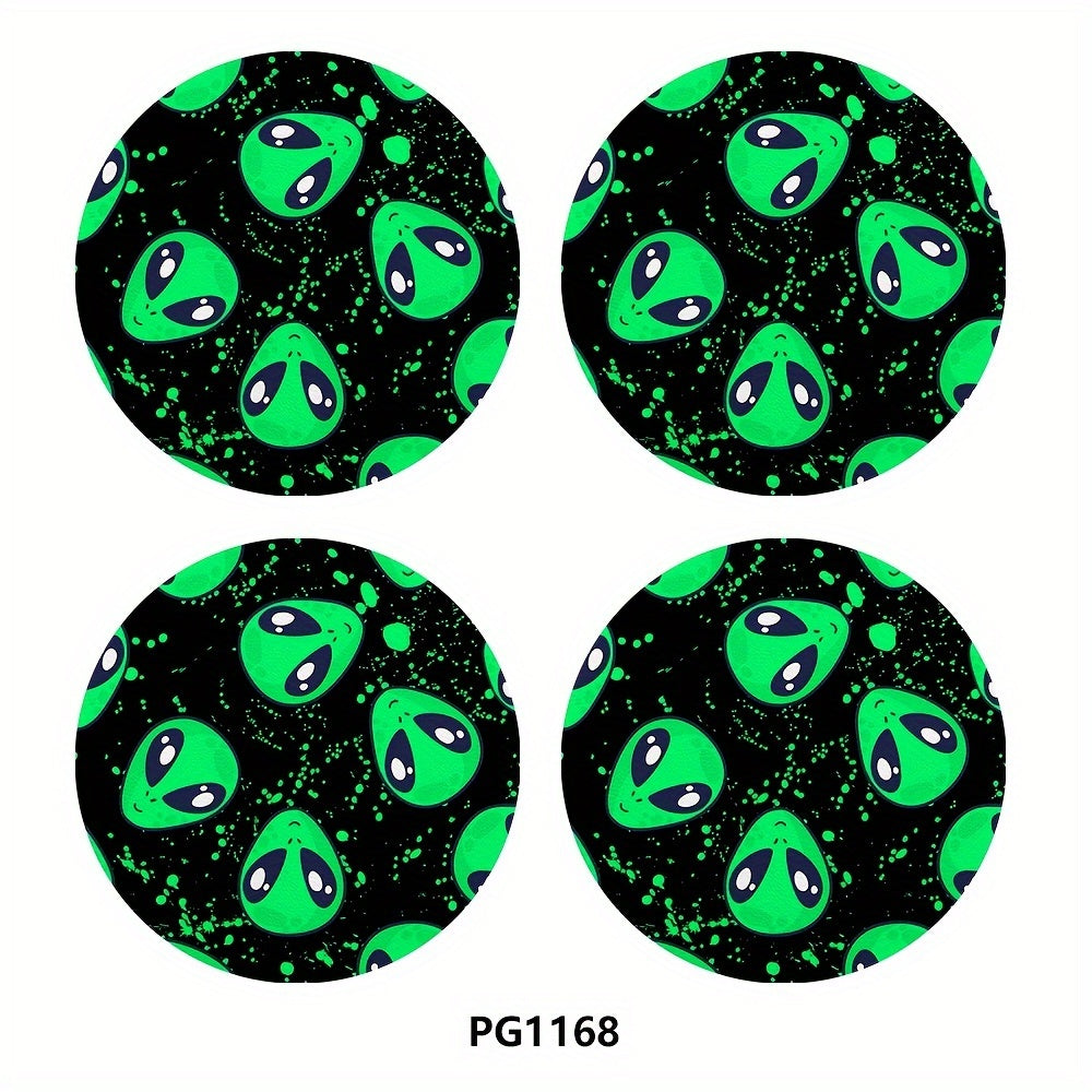 TEMU 4pcs Car Coaster, 2.75in Round Pu Leather Trim Car Coaster, , Drink Mat Male & Female Car Interior Accessories, Decorative Coaster