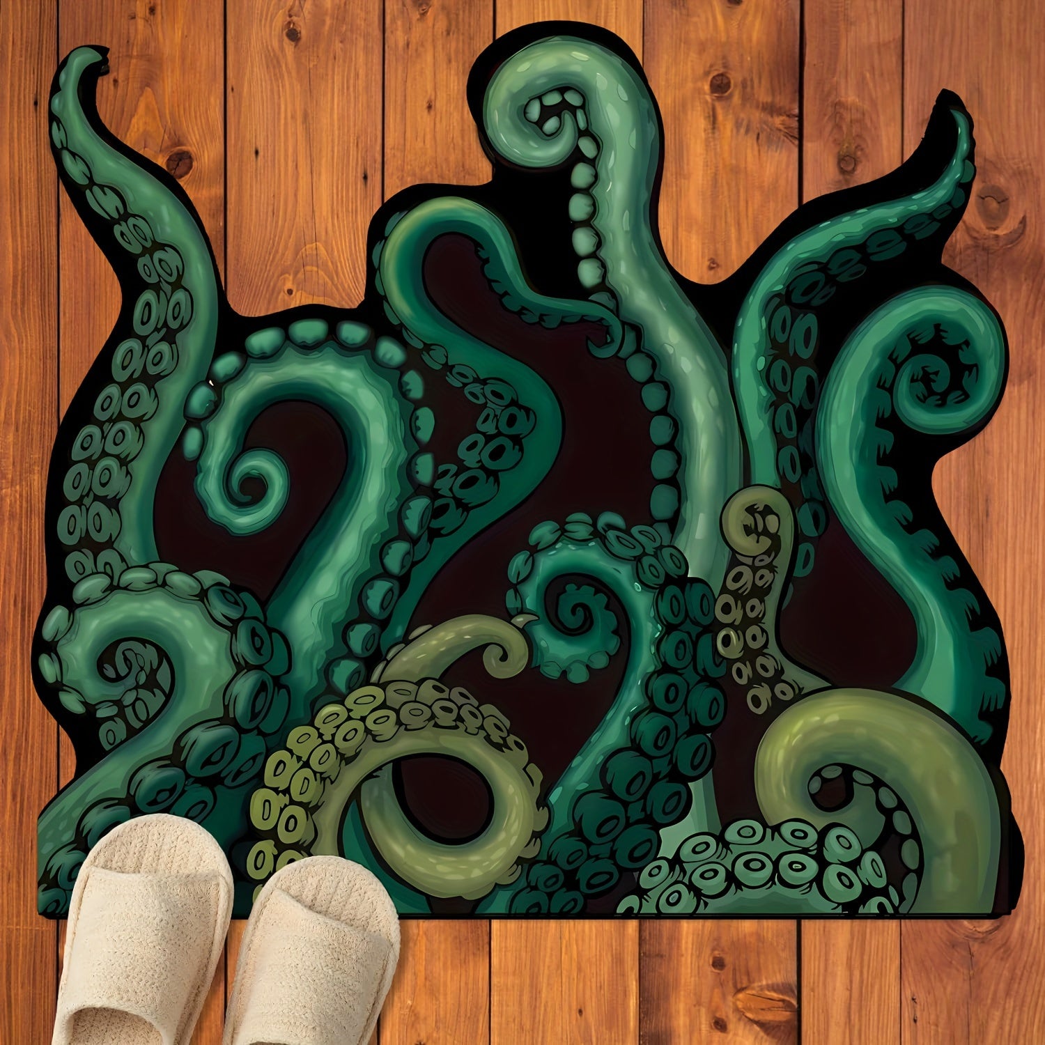 TEMU Octopus Bath Mat Cute Green Octopus Bathroom Rug Non Slip Ocean Animal Rug For Bathroom Bedroom Decor Tabletop Rpg Gamers,