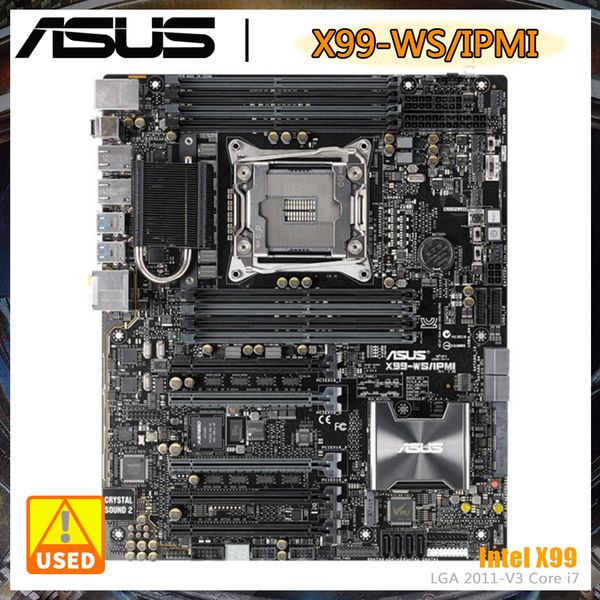 ASUS X99-WS-IPMI motherboard Intel X99 chipset LGA 2011-V3 socket 8DDR4 DIMM 128GB 5PCI-E X16support Core i7 7100 7700 CPU