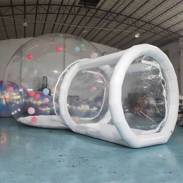 Wholesale Waterproof And Durable PVC clear Inflatable Bubble Tent,Outdoor Luxury transparent room,dome house with airtight tunnel for campin