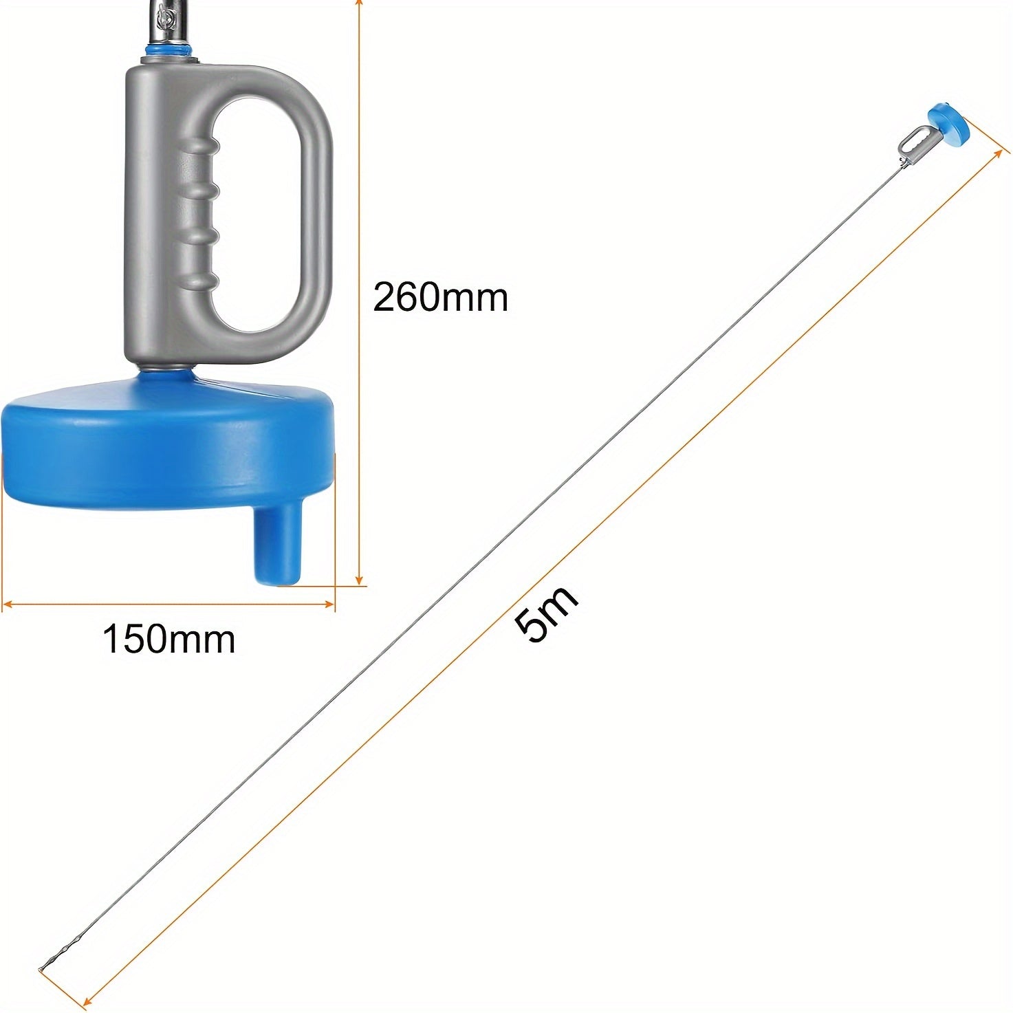 TEMU Manual Drain Auger Plumbing With Flexible Coil & Manual Crank Mechanism - Heavy-duty Clog Remover Tool For Kitchen Sink, Bathtub, Shower,