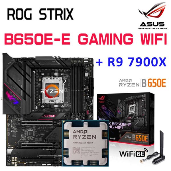 AM5 R9 7900X Ryzen 7000 Series CPU Combo + Asus ROG B650E-E GAMING WIFI AMD B650 Motherboard Suit Ryzen Kit 7900X DDR5 128GB New