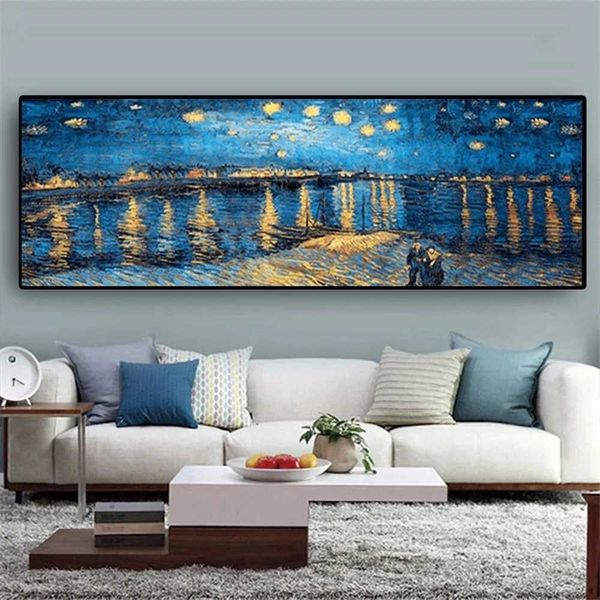 Scandinavian Minimalist Wall Art Van Gogh Painting Starry Night HD Canvas Poster Prints Home Bedroom Living Room DecorationC250207
