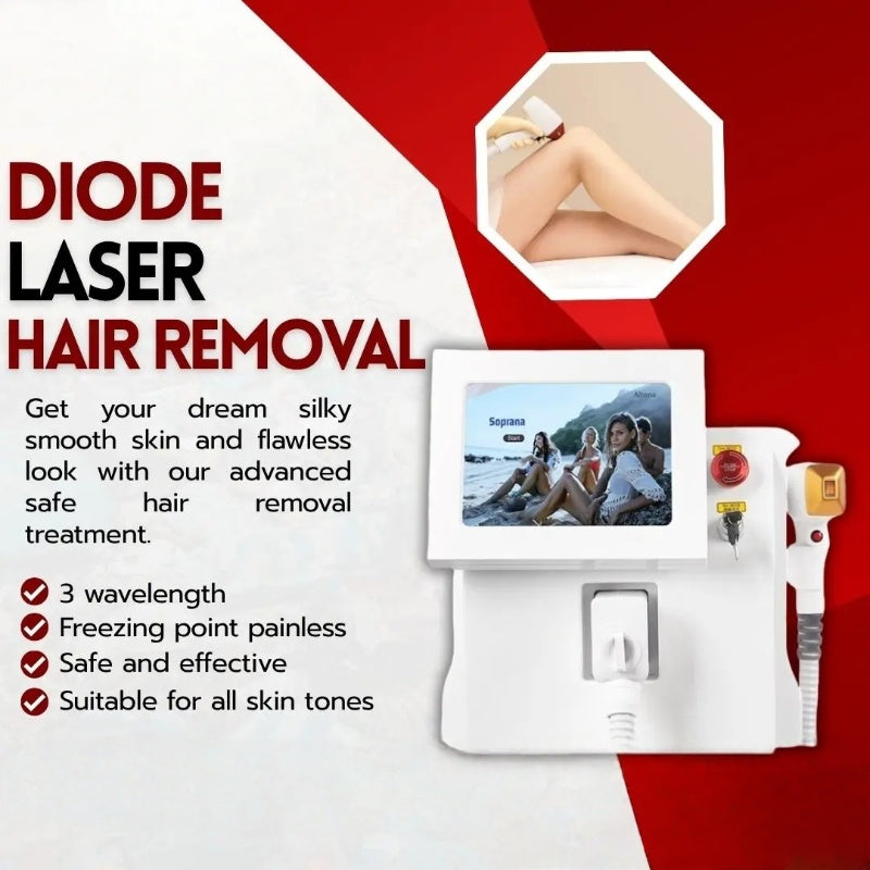 808nm Alexandrite Diode Hair Removal Machine 3500W Ice Cooling For Body Face Underarm Permanent Painless Hair Remover Epilator Device