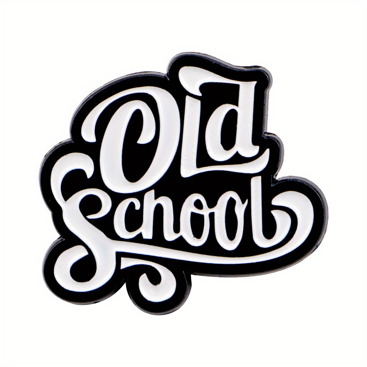 TEMU Cute Old School Enamel Pin - Black & White Retro Design Lapel Brooch Badge For Backpacks, Bags, Jackets - Valentine's Day & Day Gift Idea,