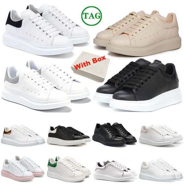 with box designer casual Shoes for mens womens plaform luxury shoes white leather black suede flat mens trainers sports sneakers