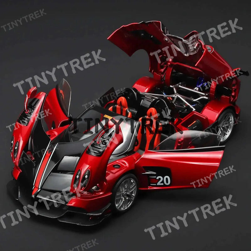 Diecast Cars 1 18 Pagani Huayra BC Blu Francia-Candy Blue with Carbon Accent 1-18 Autoart Model Car T240910