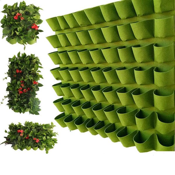Green vertical hanging garden plant flowerpot bag wall mounted 240824