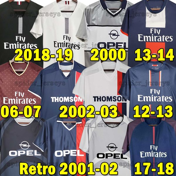 Retro 2000 01 02 03 soccer jerseys HAKIMI RAMOS maillot de foot 2006 07 MBAPPE men shirts VERRATTI MARQUINHOS KIMPEMBE PAREDES GANA 2013 14