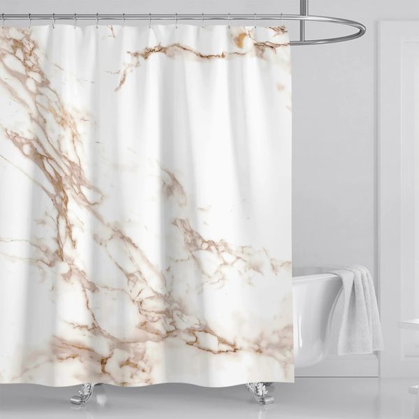 Grey Gold Marble Abstract Modern Bathroom Decoration Waterproof Washable Fabric Bathtub Deluxe Standard Shower Curtain 180 * 180 250207