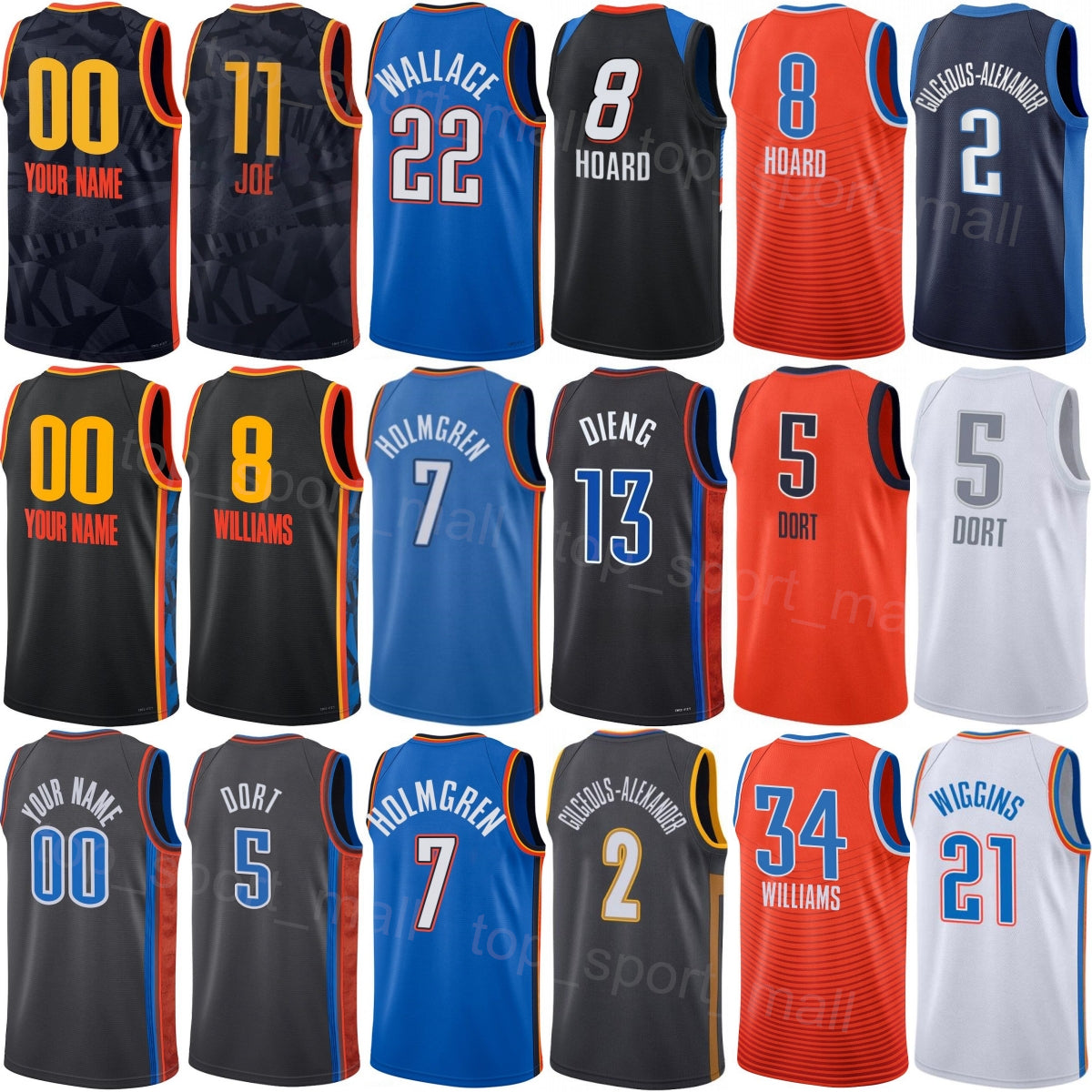 Printed 25 26 Basketball Thomas Sorber Jerseys Mans Youth Woman Shai Gilgeous-Alexander Jalen Williams Chet Holmgren Isaiah Hartenstein Alex Caruso
