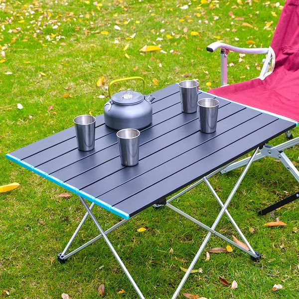 Ultralight Portable Folding Camping Table Foldable Outdoor Dinner Desk High Strength Aluminum Alloy For Garden Party Picnic BBQ 240621