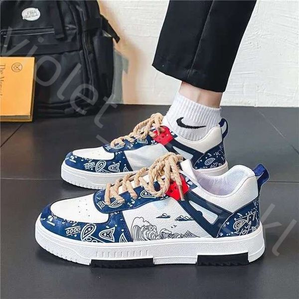 Fashion Men Sneakers 2024 New Men&#039;s Casual Shoes Trend Vulcanized Shoes Outdoor Lace-Up Flats Brand Breathable Mens Tennis Shoes 389