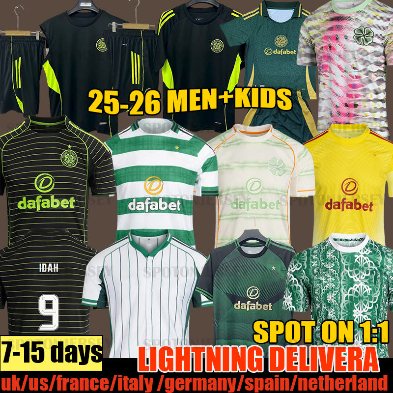 2025 2026 celticfc soccer jerseys celts home green away yellow football shirts men kids sets kit 25 26 3XL 4XL