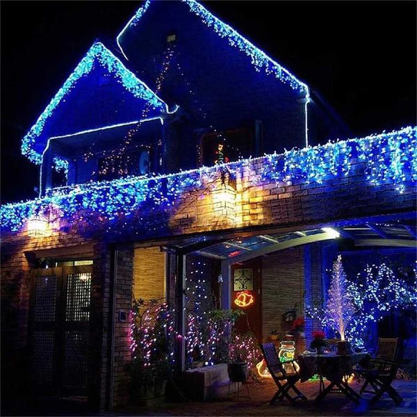 LED String Lights Waterfall Curtain Light String 5M Droop 0.4-0.6m Christmas Fairy Lights Outdoor Party Garden Eaves Decoration zyc241120