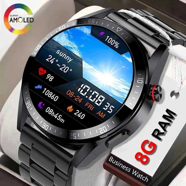 2023 New 8G Memory Smart Watch 454*454 HD AMOLED Always Display The Time Call Smartwatch For Men TWS Earphones Z241227