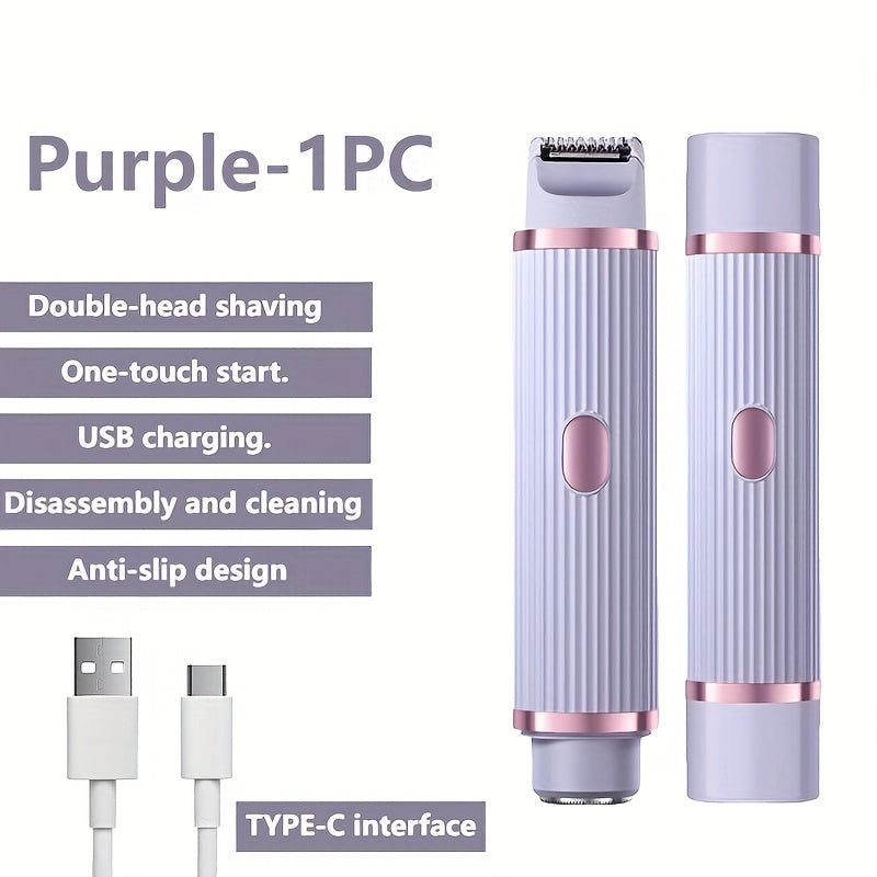 TEMU Hair Remover For Women, Double-headed Shaver For Private Parts, Pubic Hair Trimmer, Electric Shaver, Hair Removal Device For Women